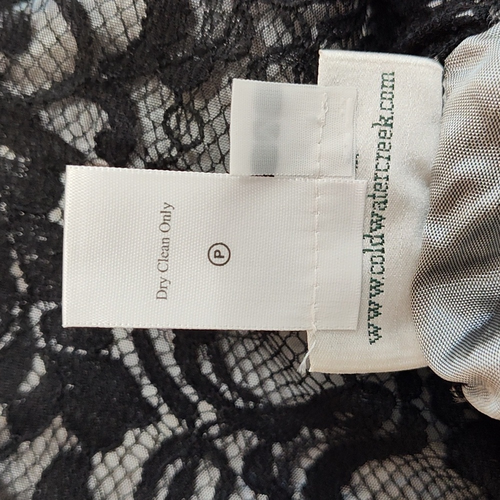 Coldwater Creek Maxi Skirt Size M Whimsigoth Goth Formal Black Lace Halloween - Picture 4 of 12